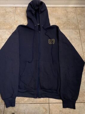 Vintage Wilson Zip Up Hoodie University Sz Large Y2k 90s